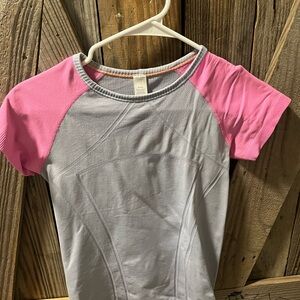 Ivivva Pink and Gray Short Sleeve Tee